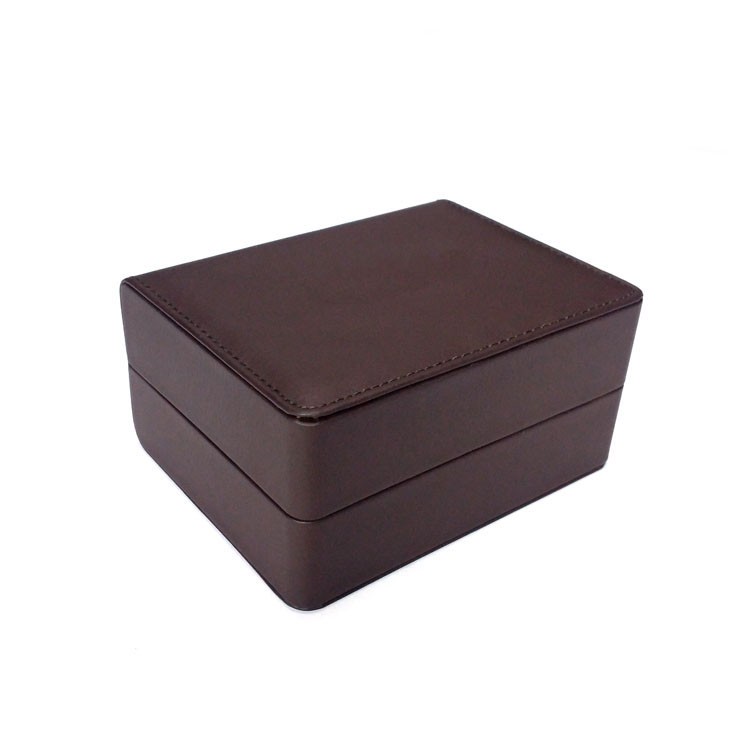 Brown leather watch box