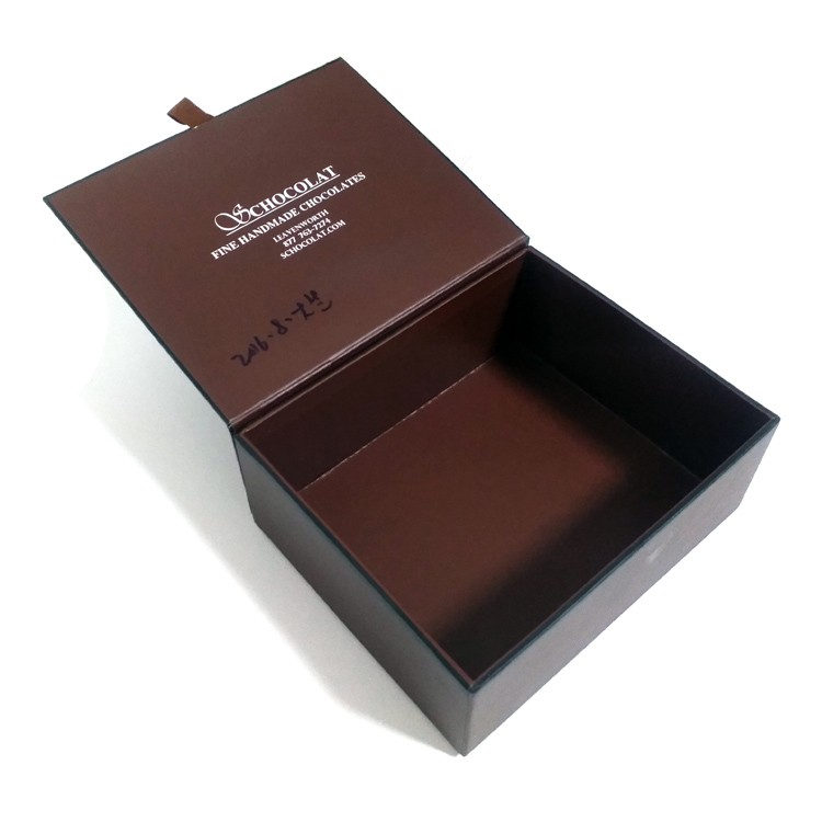 Brown chocolate gift box with magnetic closure