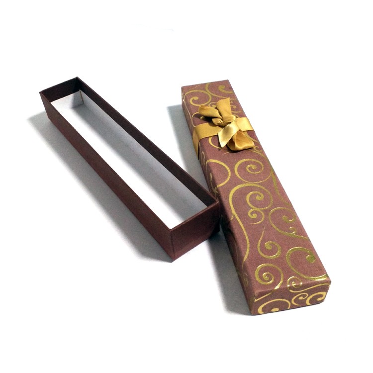 Long box with lid and gold foil