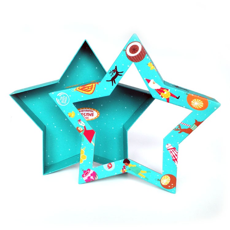 Star shaped gift box with window