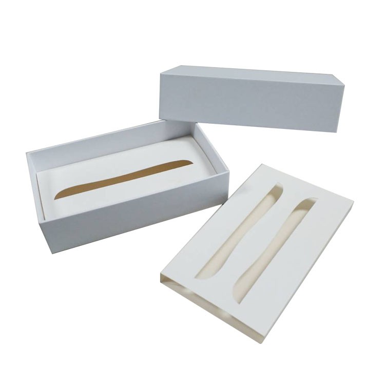 White pen box with inlay