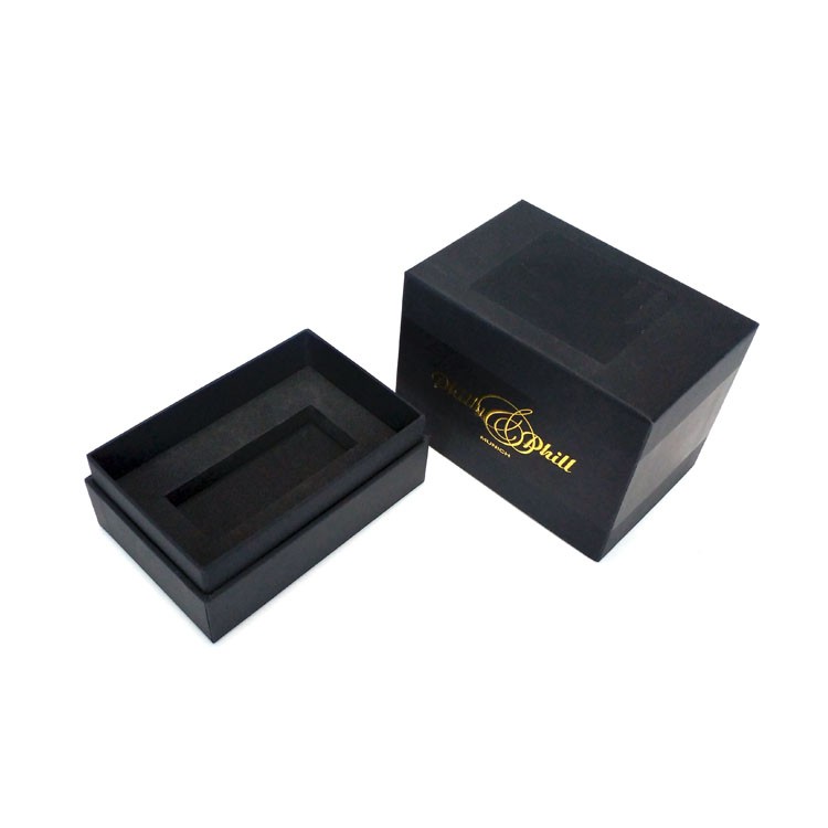 Black perfume box with inlay
