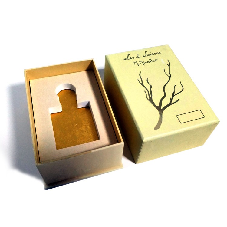 Yellow perfume box with removable lid